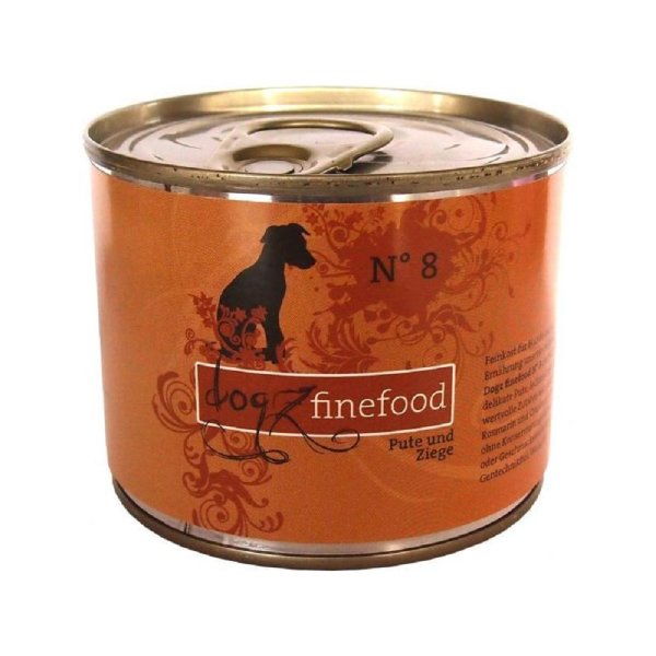 Dogz finefood¦ No. 8 - Pute & Ziege - 6x 200 g ¦ Hundenassfutter