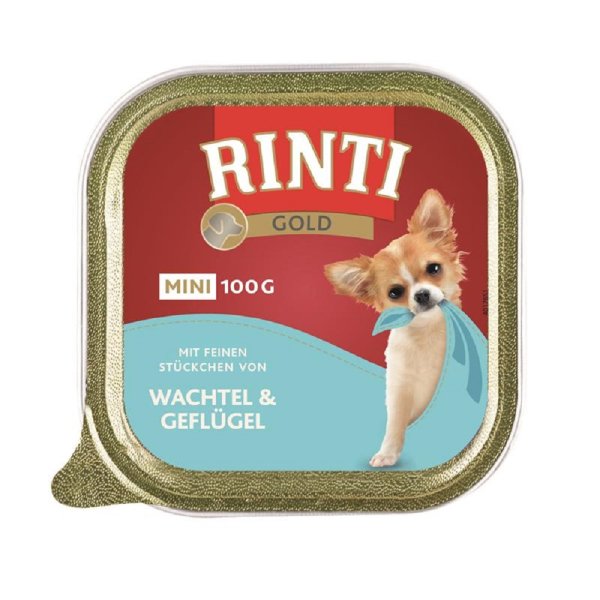 RINTI - Gold mini ¦Wachtel & Geflügel - 16x100g ¦ Hundenassfutter