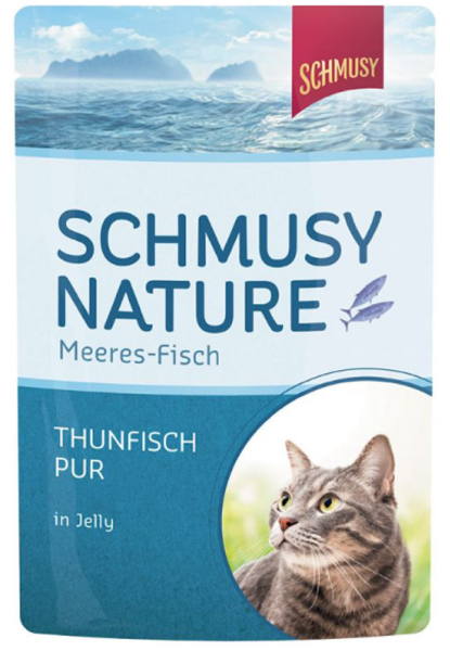 Schmusy-Nature ¦ Meeres-Fisch - Thunfisch pur - 24 x 100g ¦ nasses Katzenfutter im Pouchbeutel